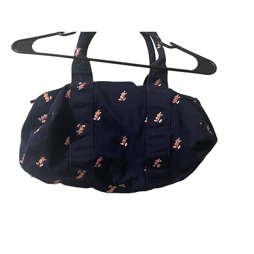 Disneyland Resort Duffle Purse Mickey Mouse Embroidered Pink Navy Medium Bag